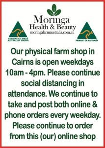 Stop Corona Virus, Moringa Farm Australia, Cairns